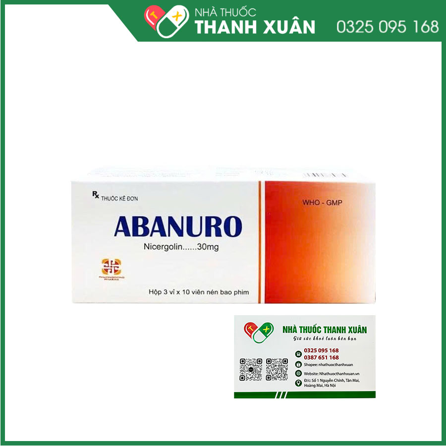Abanuro thuốc tăng lưu thông mạch máu ngoại vi và não